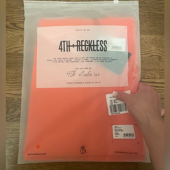 NEW 4th & Reckless Eden Eoc Mini Skirt orange short holiday New Year’s Eve - Picture 4 of 4